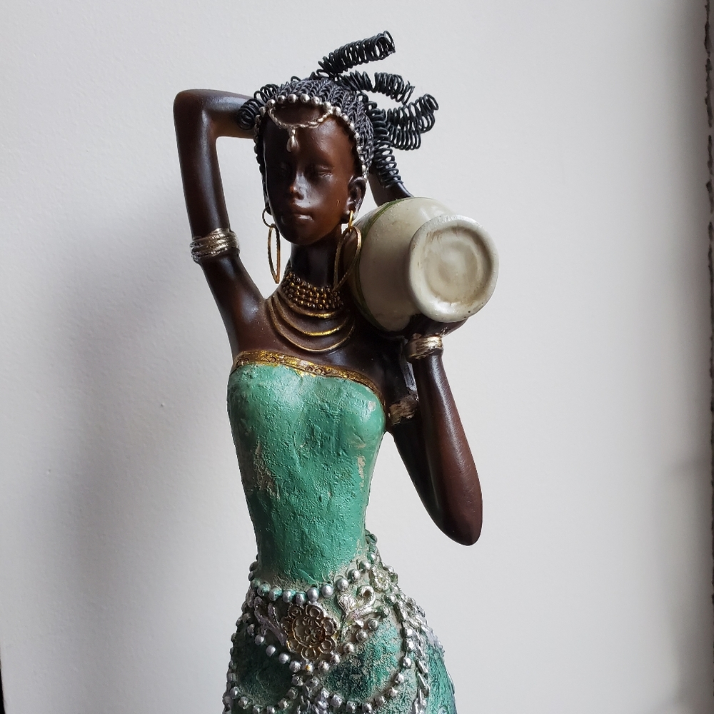 African Woman Table Accent Statue